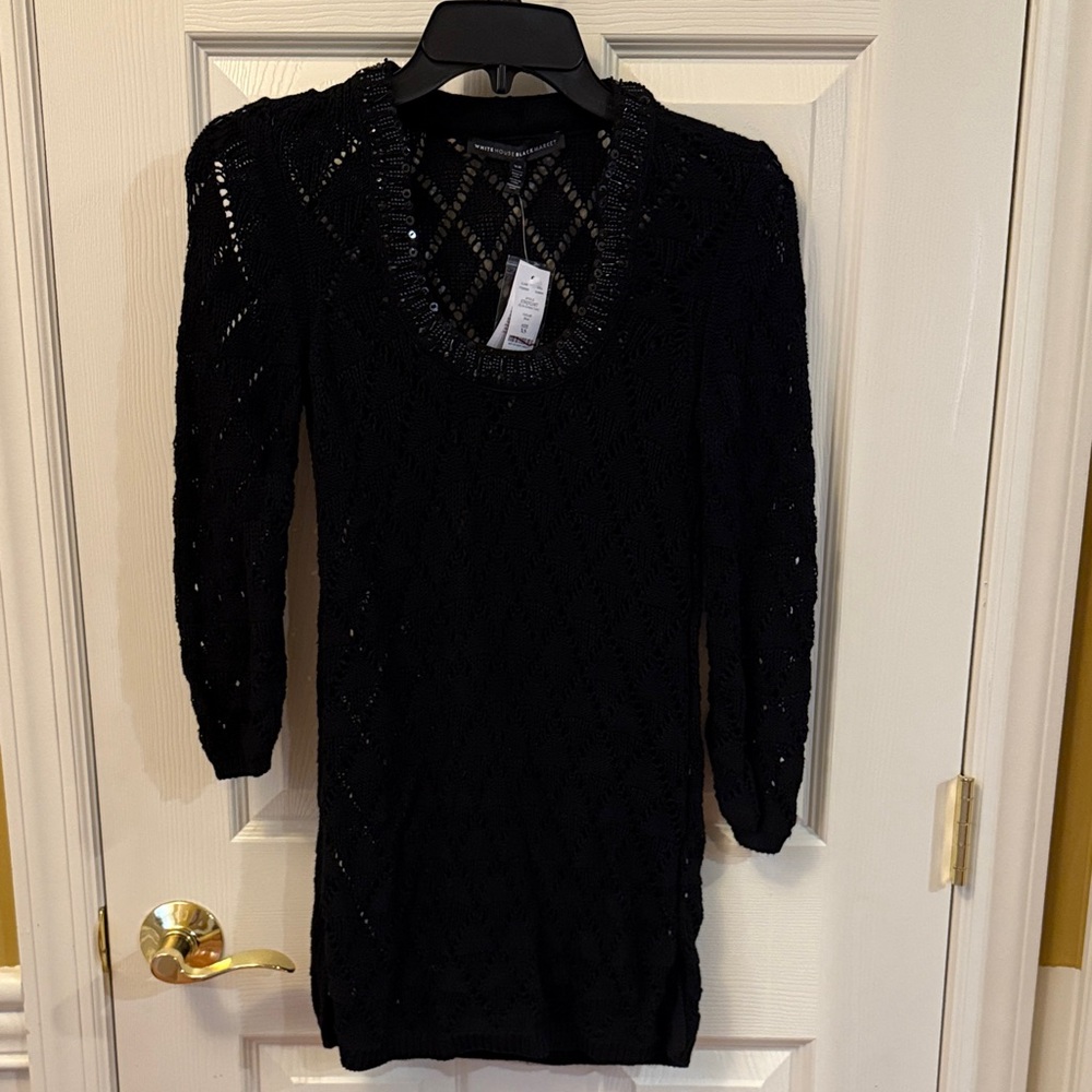 White House Black Market Black Long Sleeve Dress